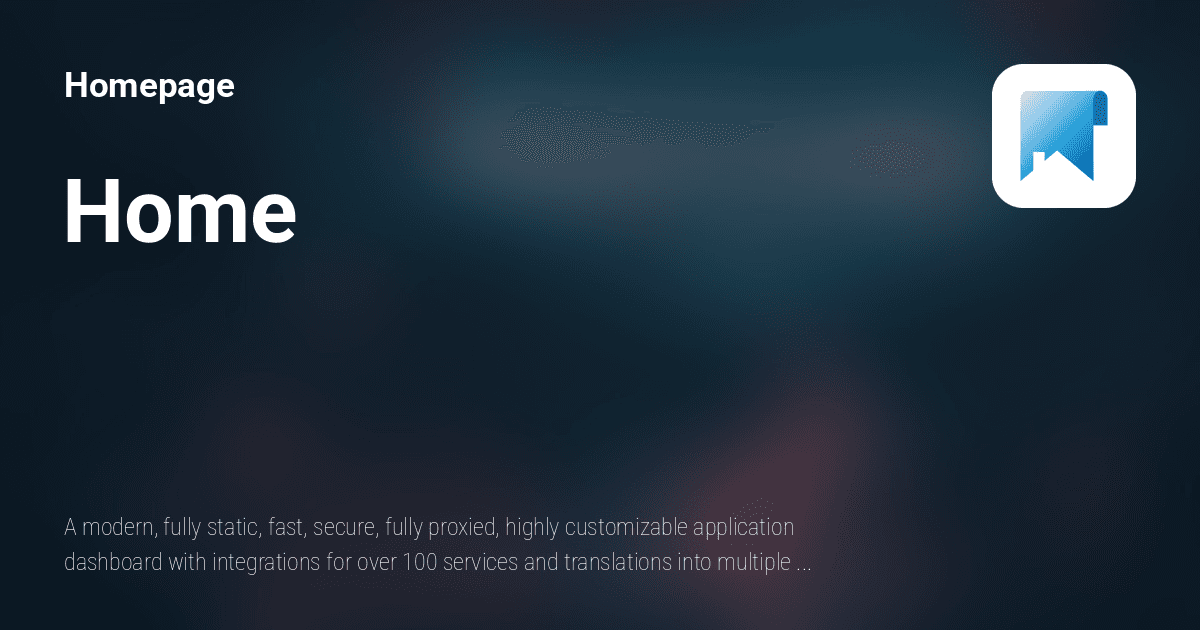 Homepage: Dashboard Open Source Ultra Cepat untuk 100+ Layanan