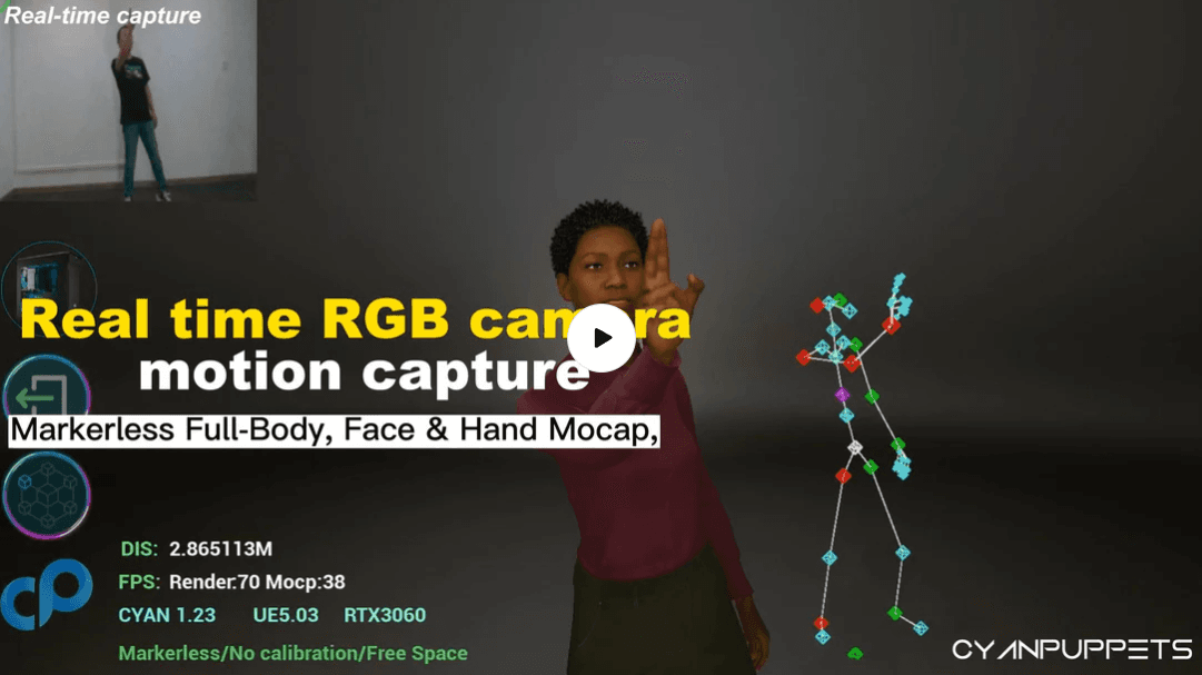 Cyanpuppets – Motion Capture berbasis AI untuk menghasilkan animasi 3D dari video 2D tanpa marker